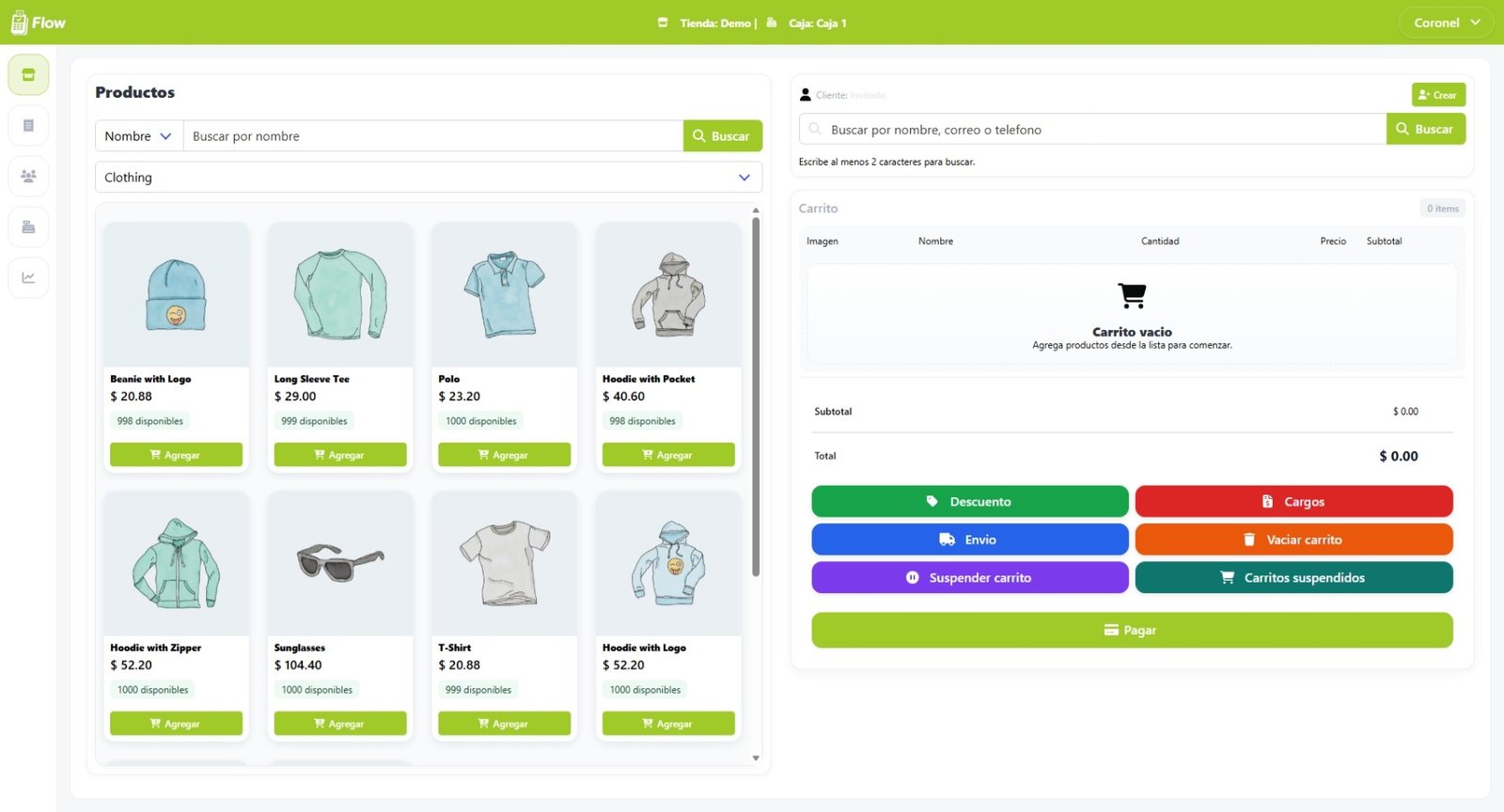 Flow POS Screen